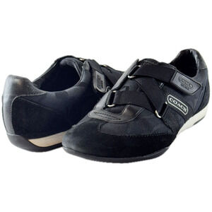 Coach Kyra Black Women 8M Sneaker Adjustable Strap Designer Fashion Sporty Logo